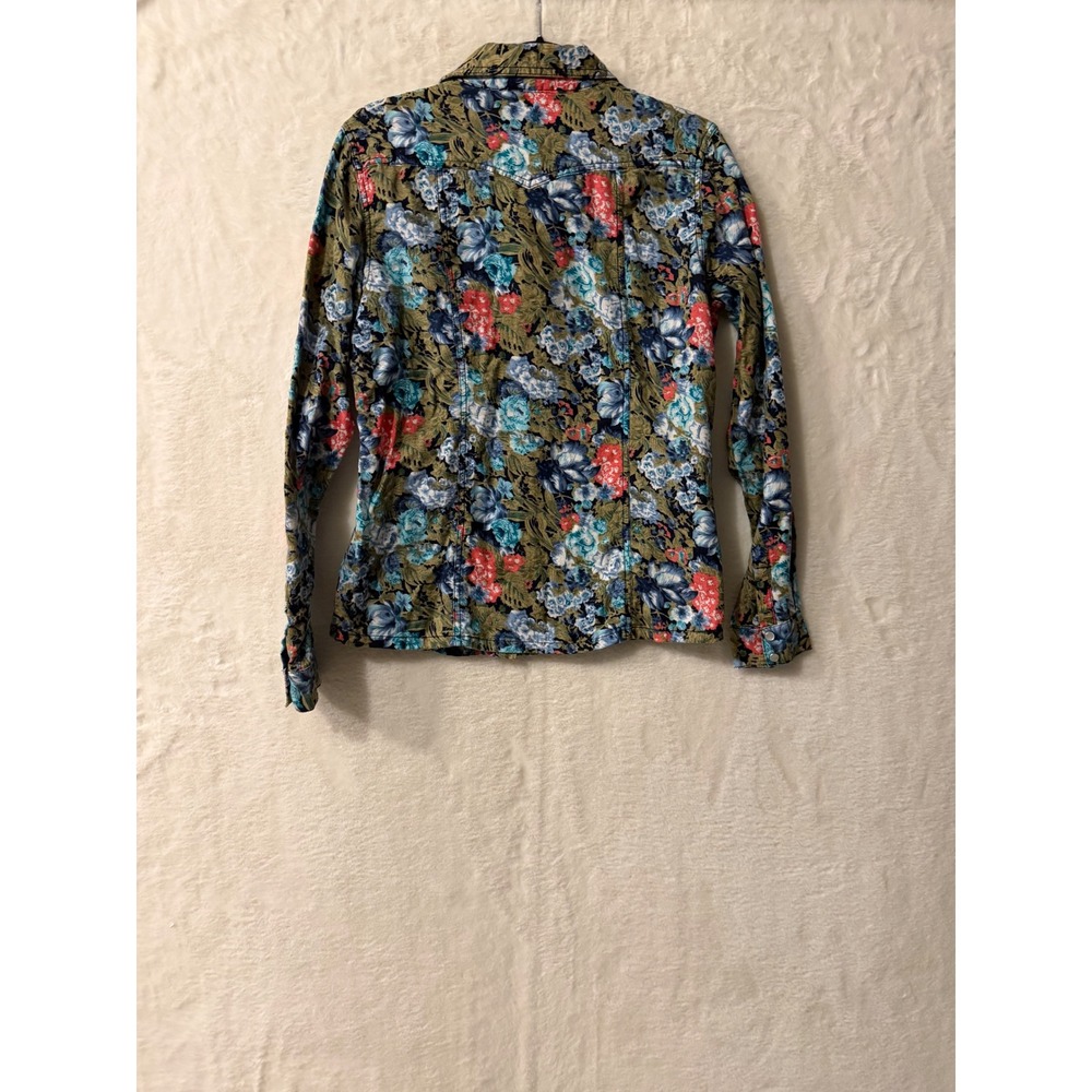 Vanilla Star Floral Western Shirt Womens Large NWT Cotton Snap Button Down Blue - Picture 6 of 8